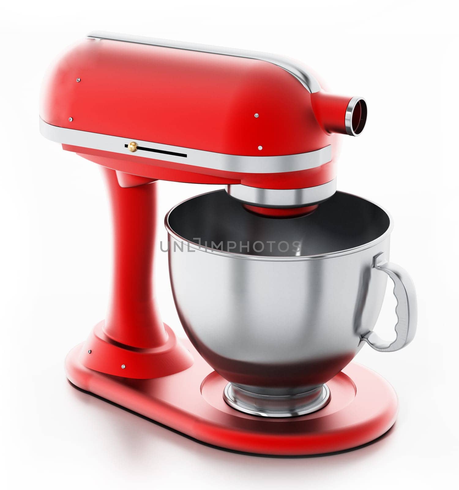 Red vintage mixer isolated on white background. 3D illustration.