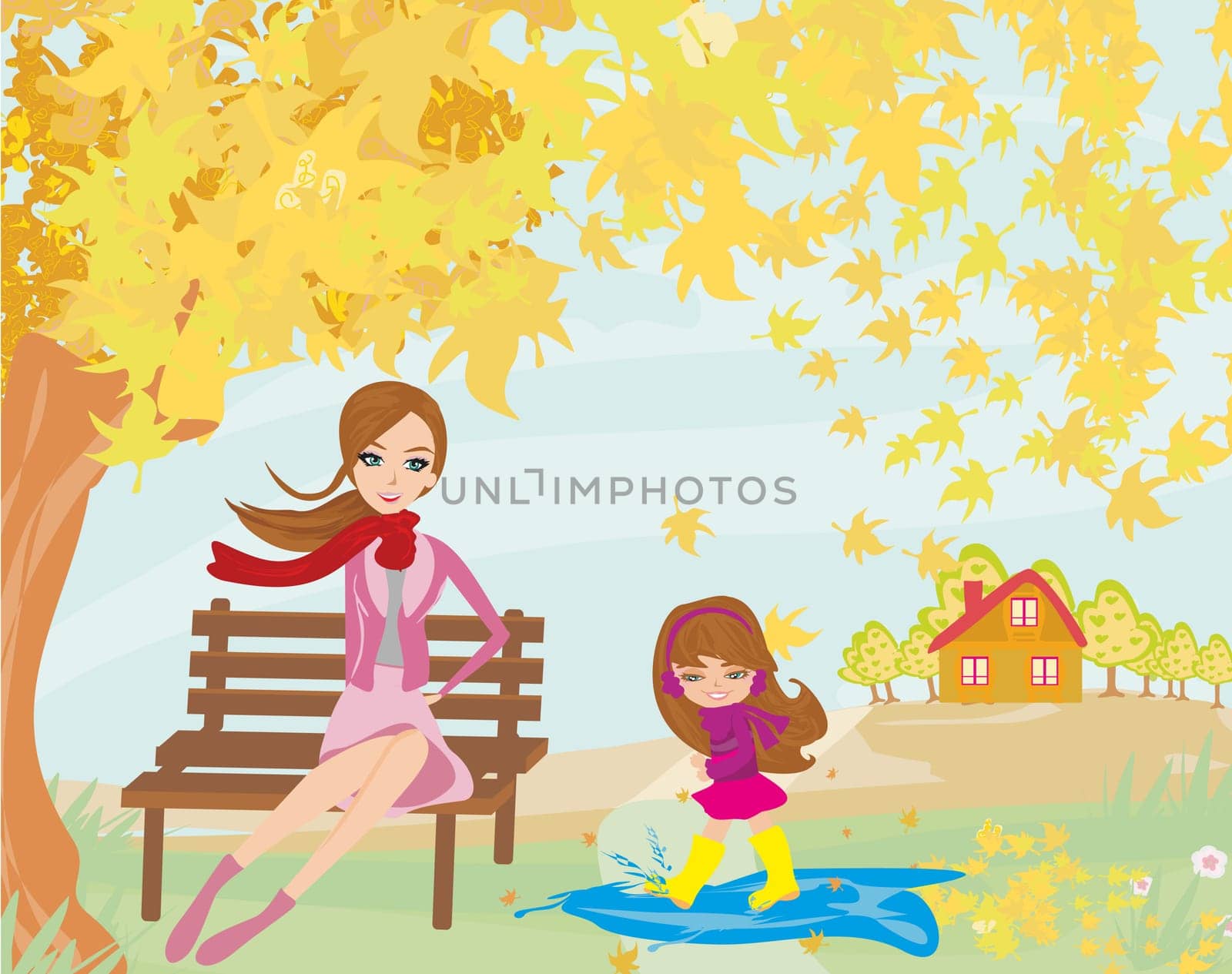 Fun in the autumn day