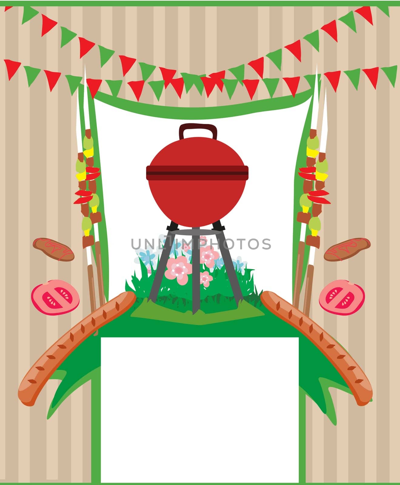 Barbecue Party menu card Invitation