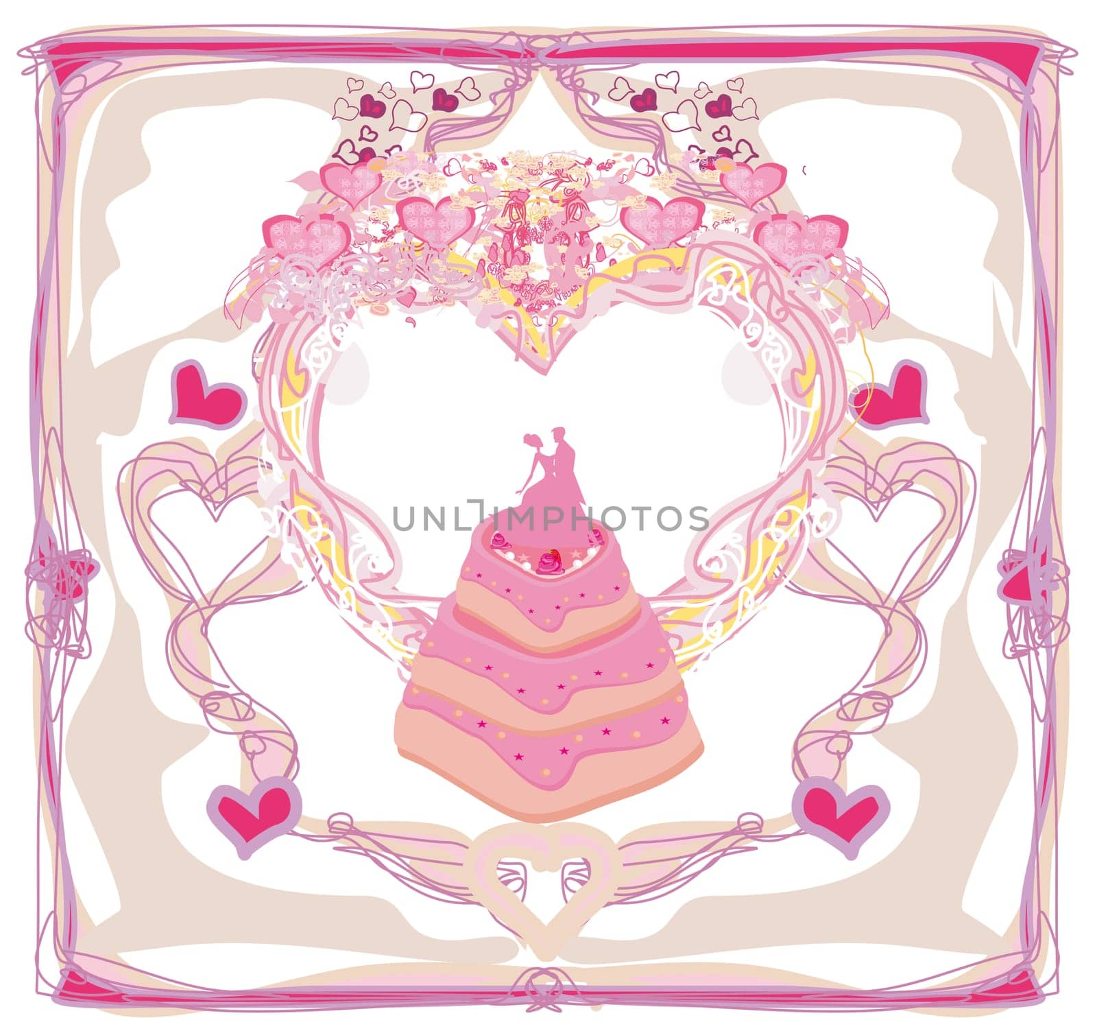 Wedding cake card design