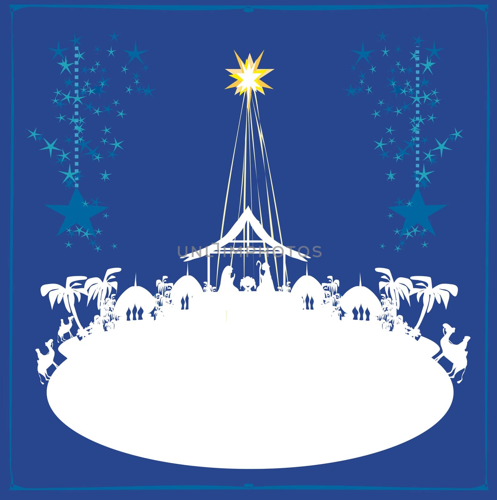 Birth of Jesus in Bethlehem - abstract card