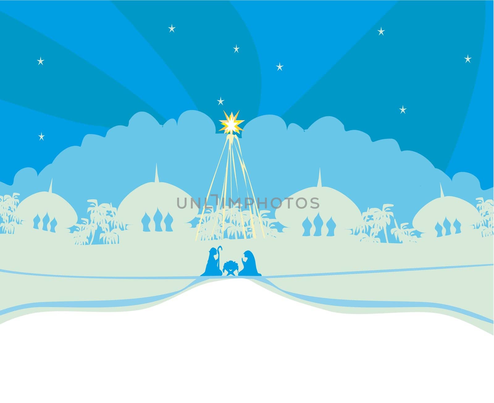 Christian Christmas nativity scene of baby Jesus in the manger