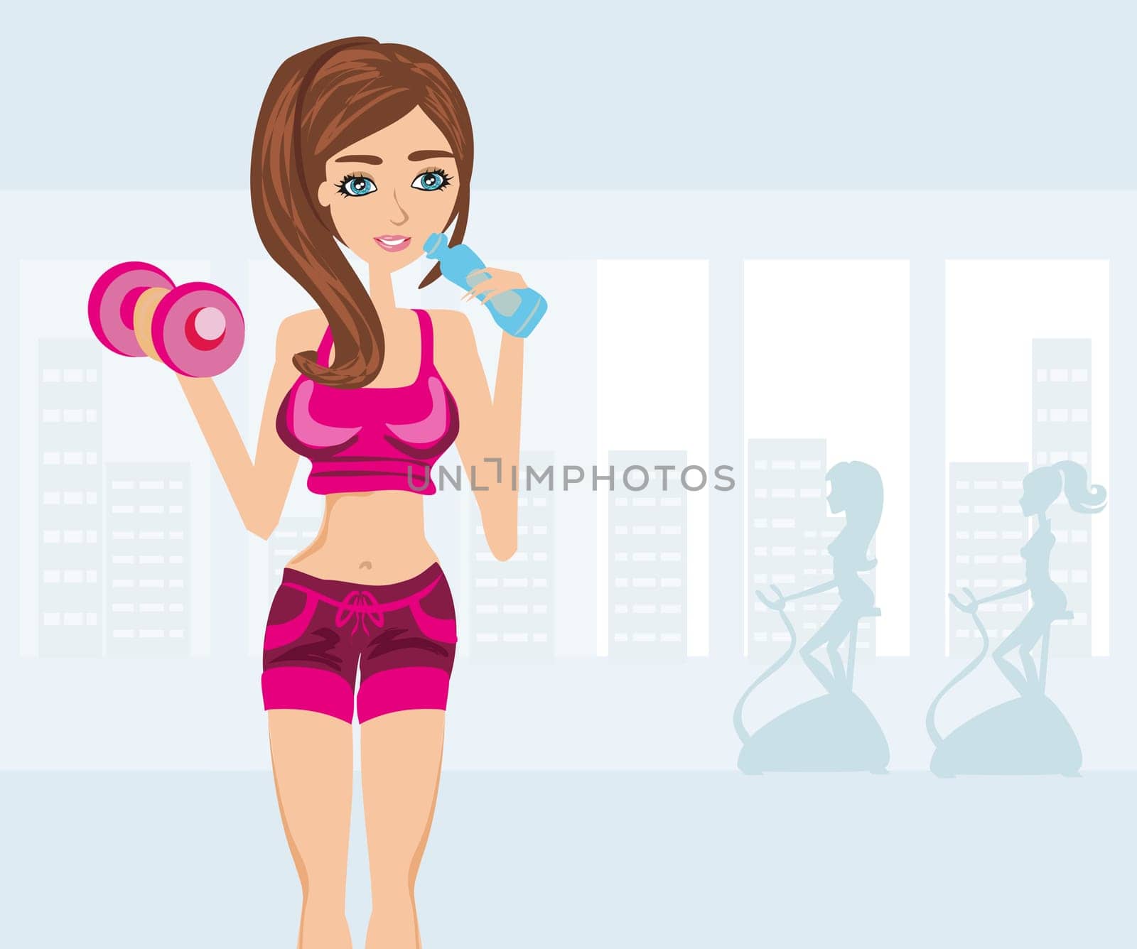 Girls exercising in a gym