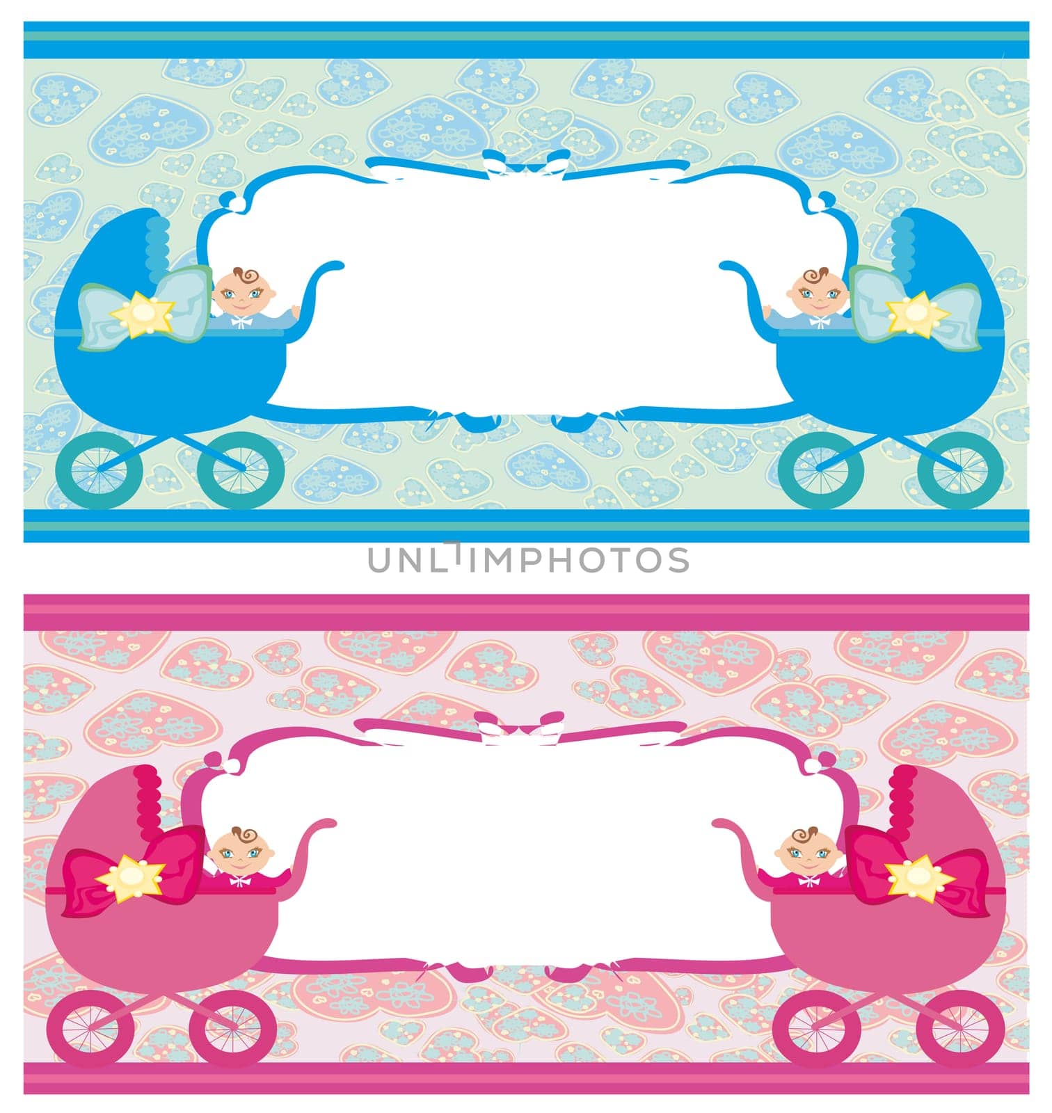 Newborn set banners.Two colors for boys and girls.