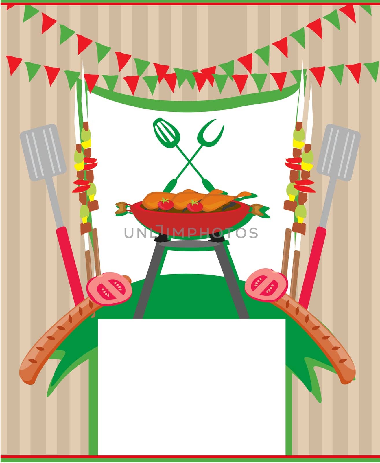 Barbecue Party menu card Invitation