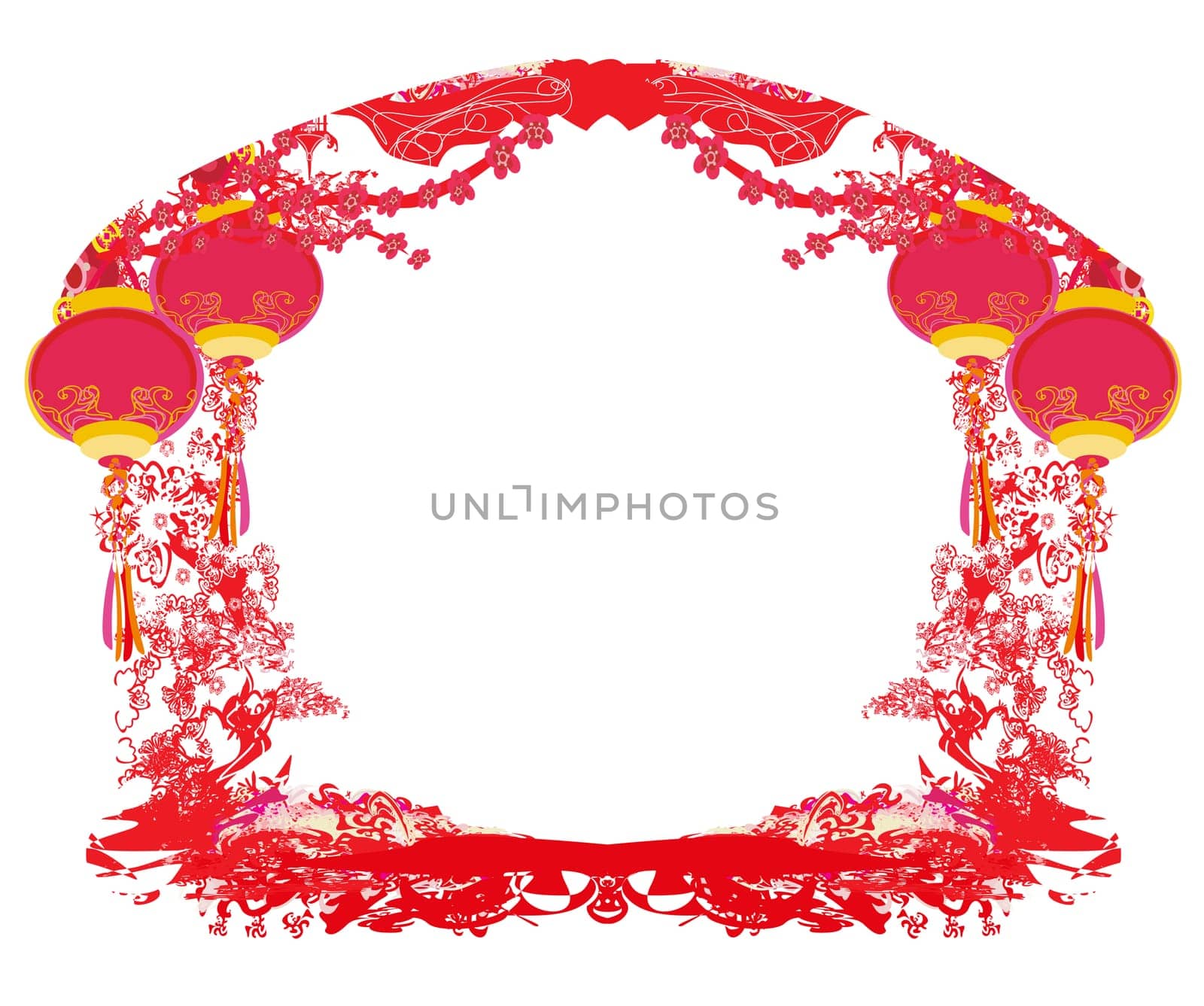 Chinese New Year with lanterns - frame