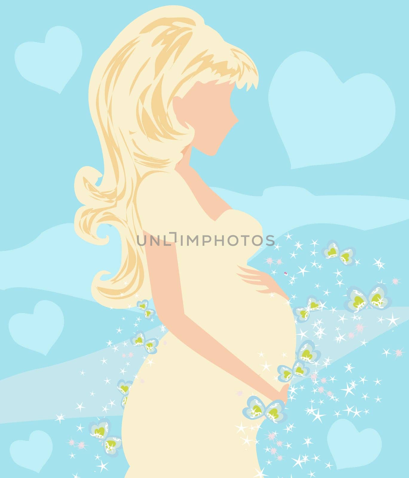 Beautiful pregnant girl card
