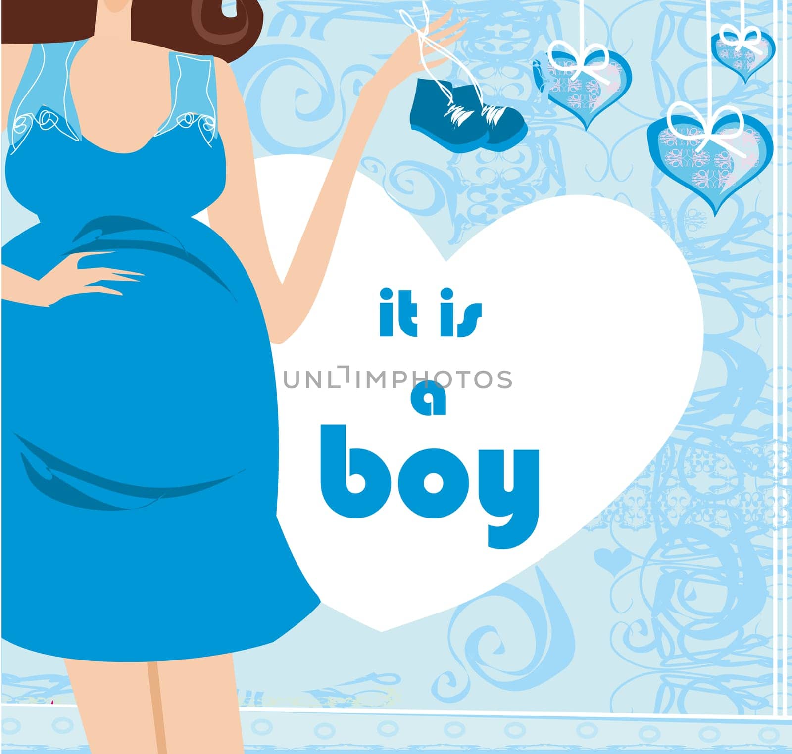 It's A boy! - pregnant woman card