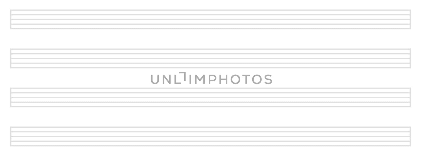 Blank template for music notes - 4 x 5 lines