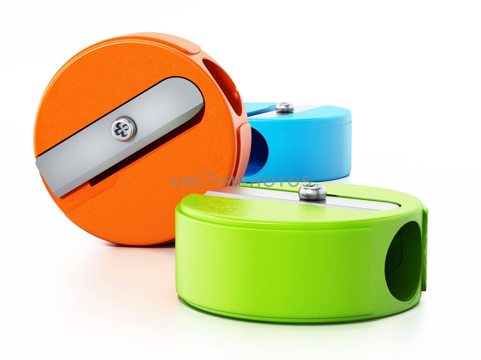 Pencil sharpener isolated on white background. 3D illustration.
