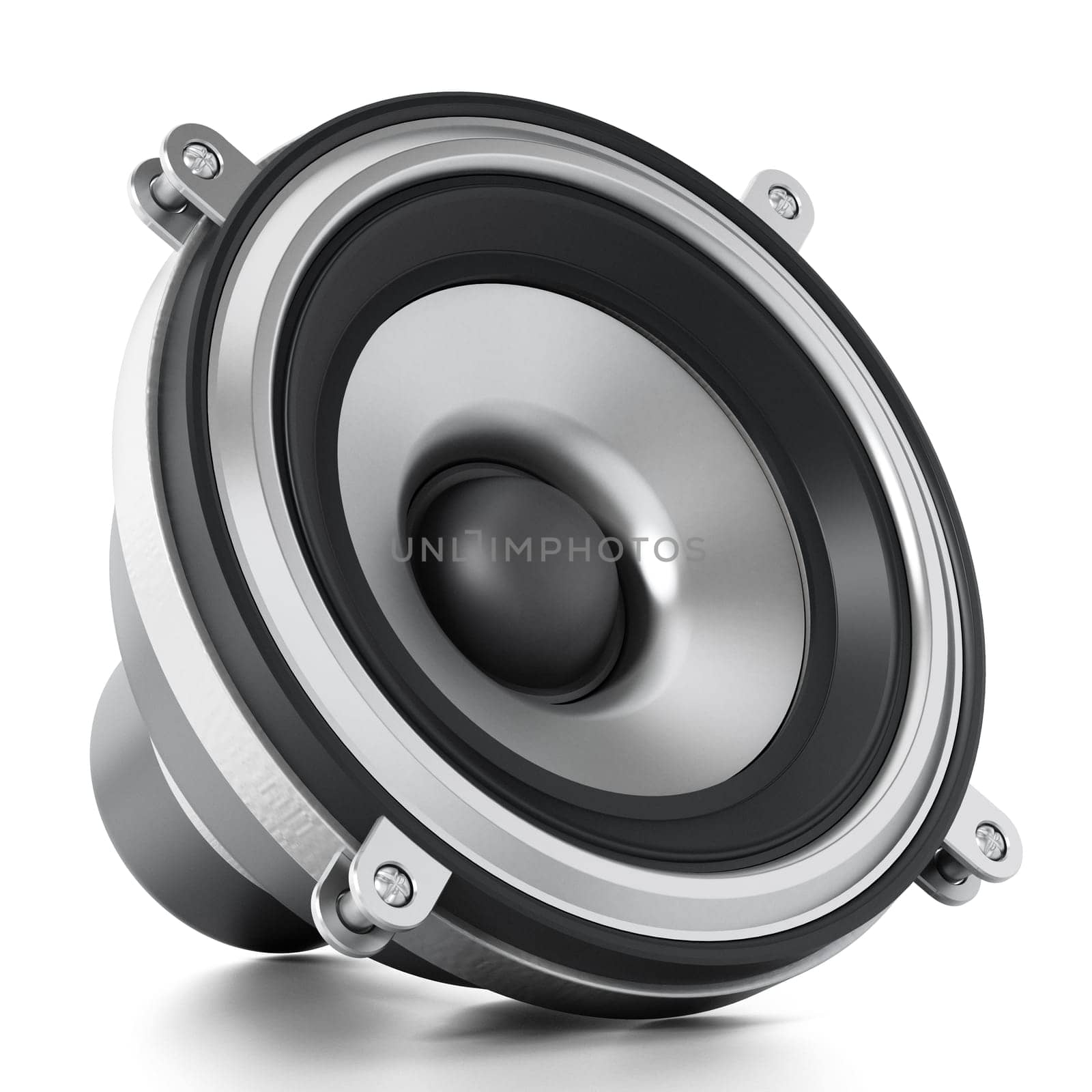 Generic audio speaker isolated on white background. 3D illustration.