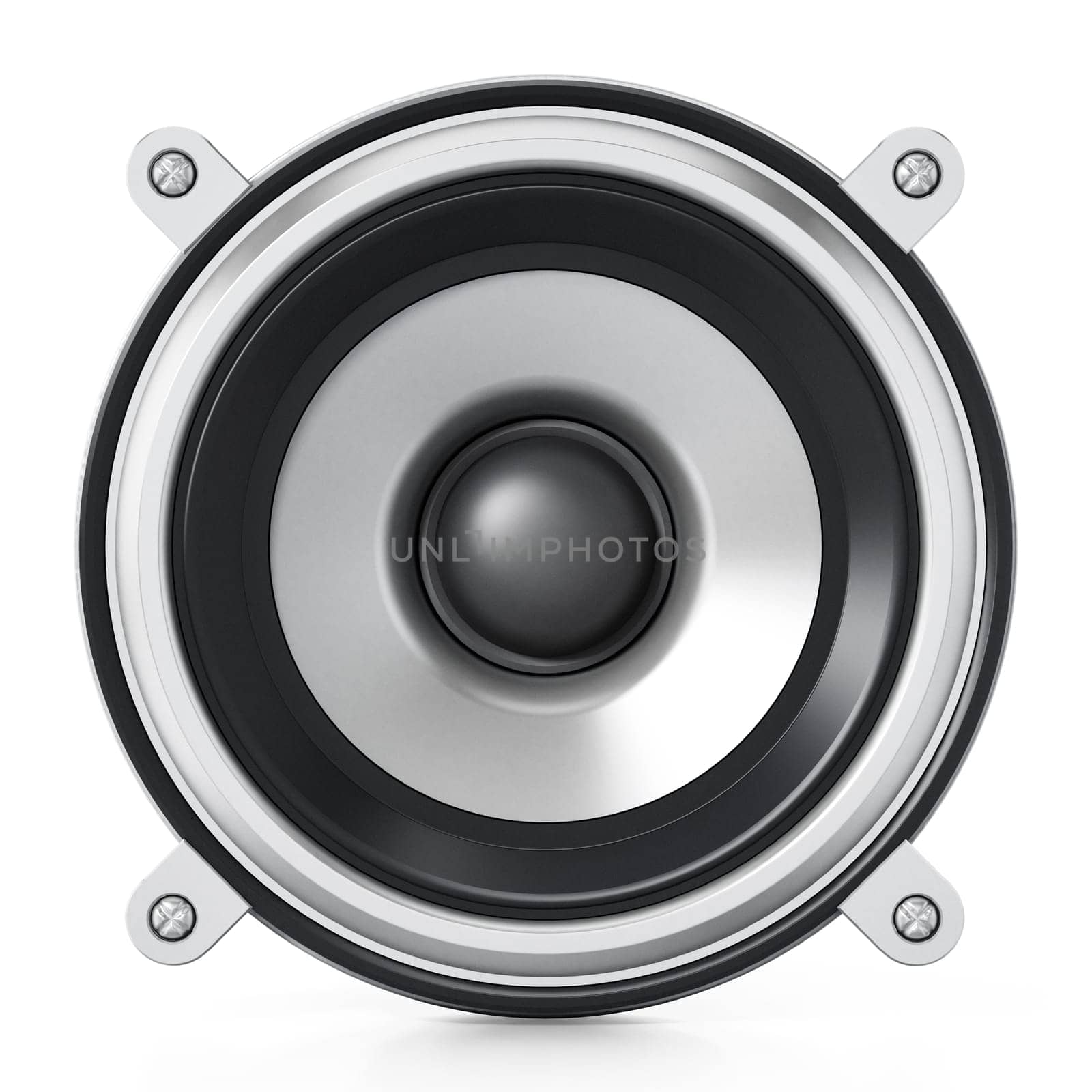 Generic audio speaker isolated on white background. 3D illustration.