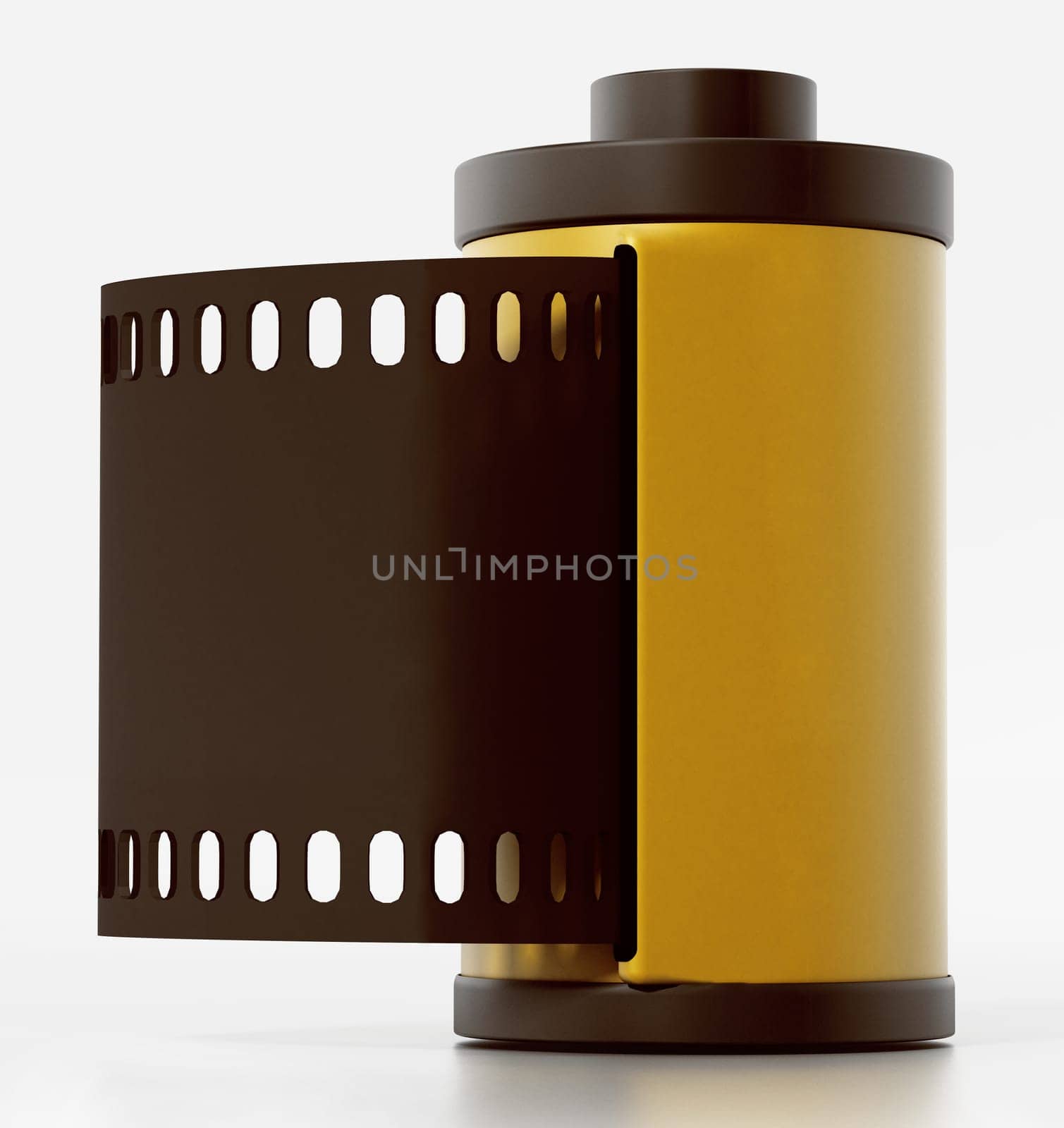 Vintage film strip isolated on white background. 3D illustration.