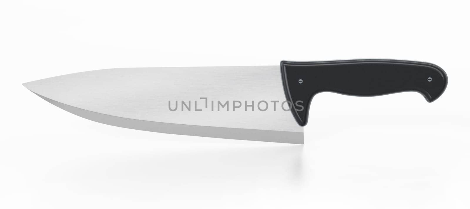 Kitchen knife isolated on white background. 3D illustration.