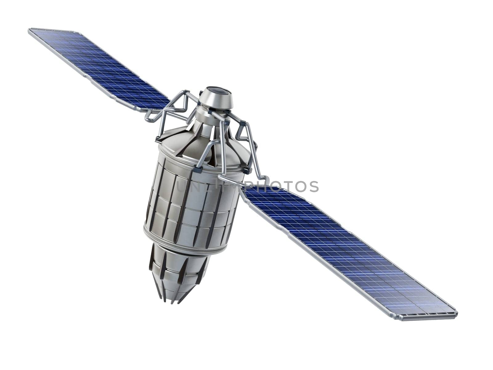 Satellite isolated on white background. 3D illustration.