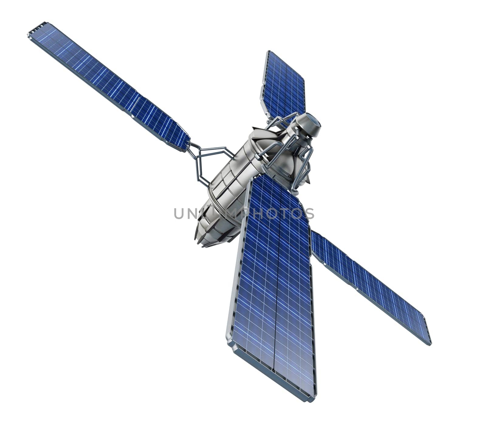 Satellite isolated on white background. 3D illustration.