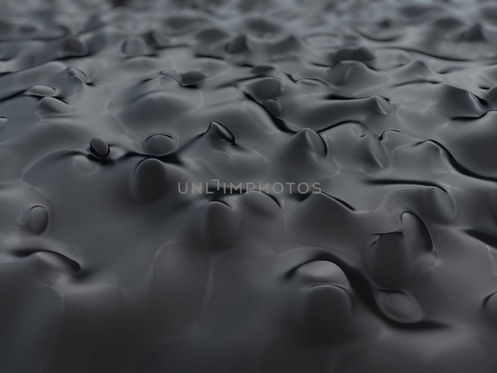Abstract organic horizontal black background. 3D illustration