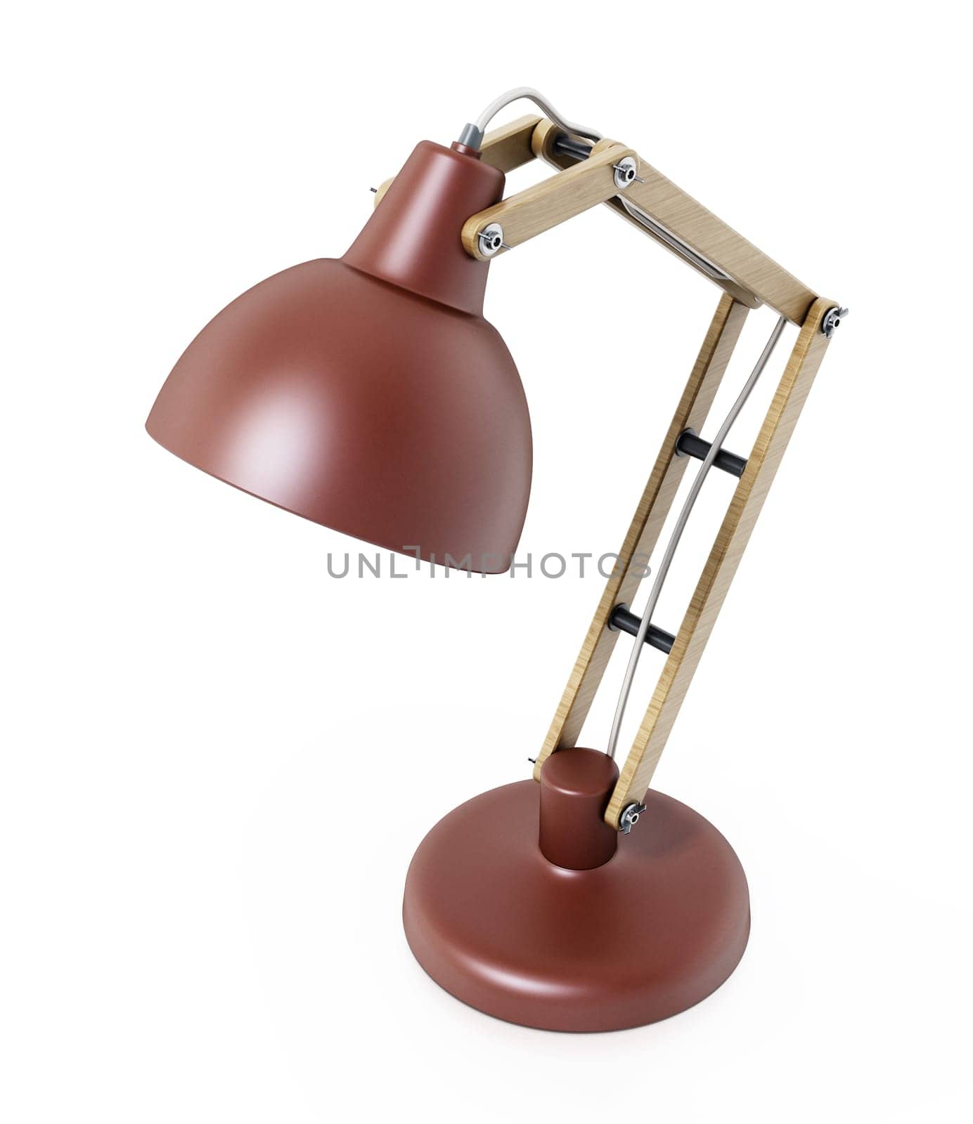 Desk lamp isolated on white background. 3D illustration.