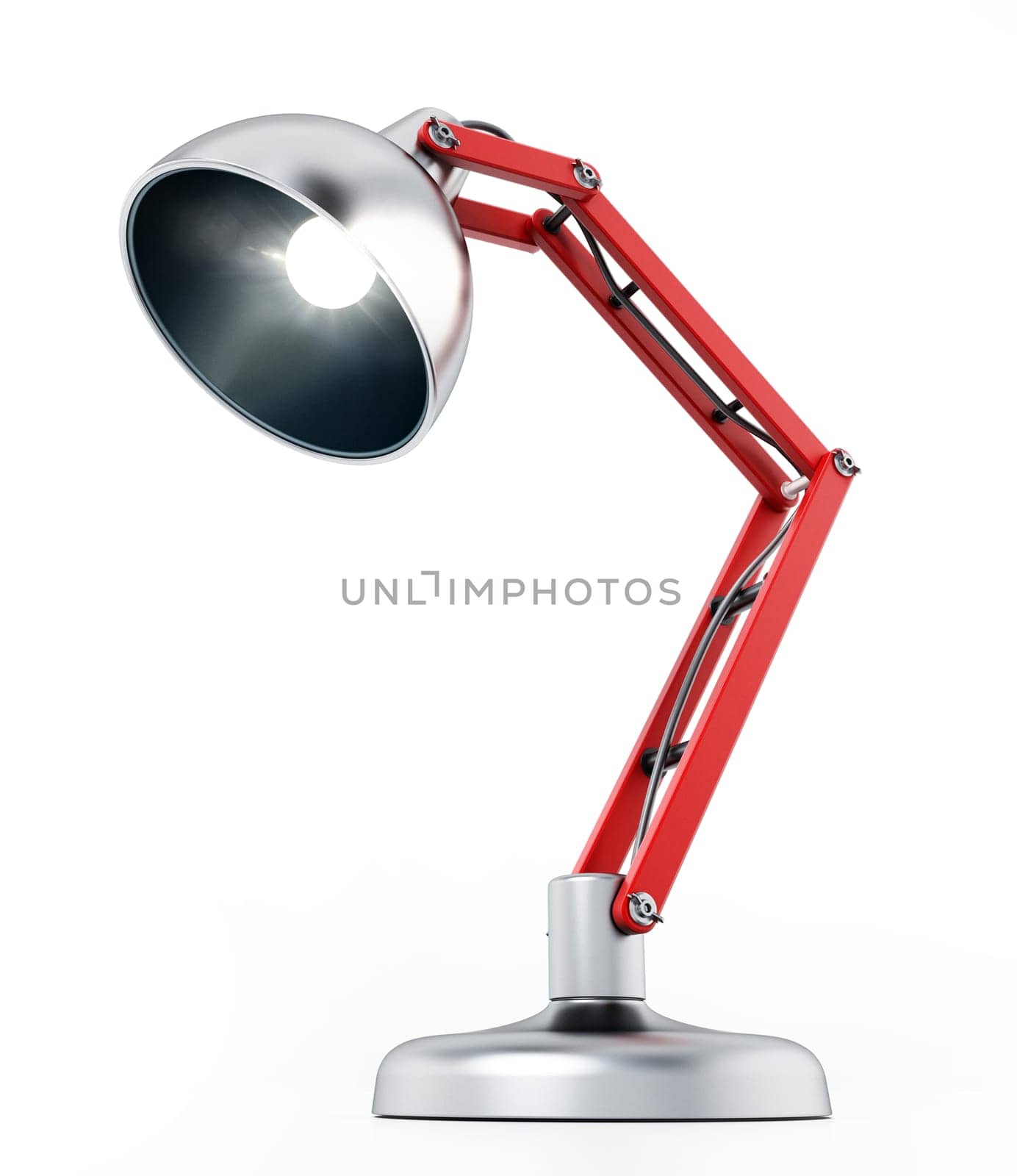 Desk lamp isolated on white background. 3D illustration.