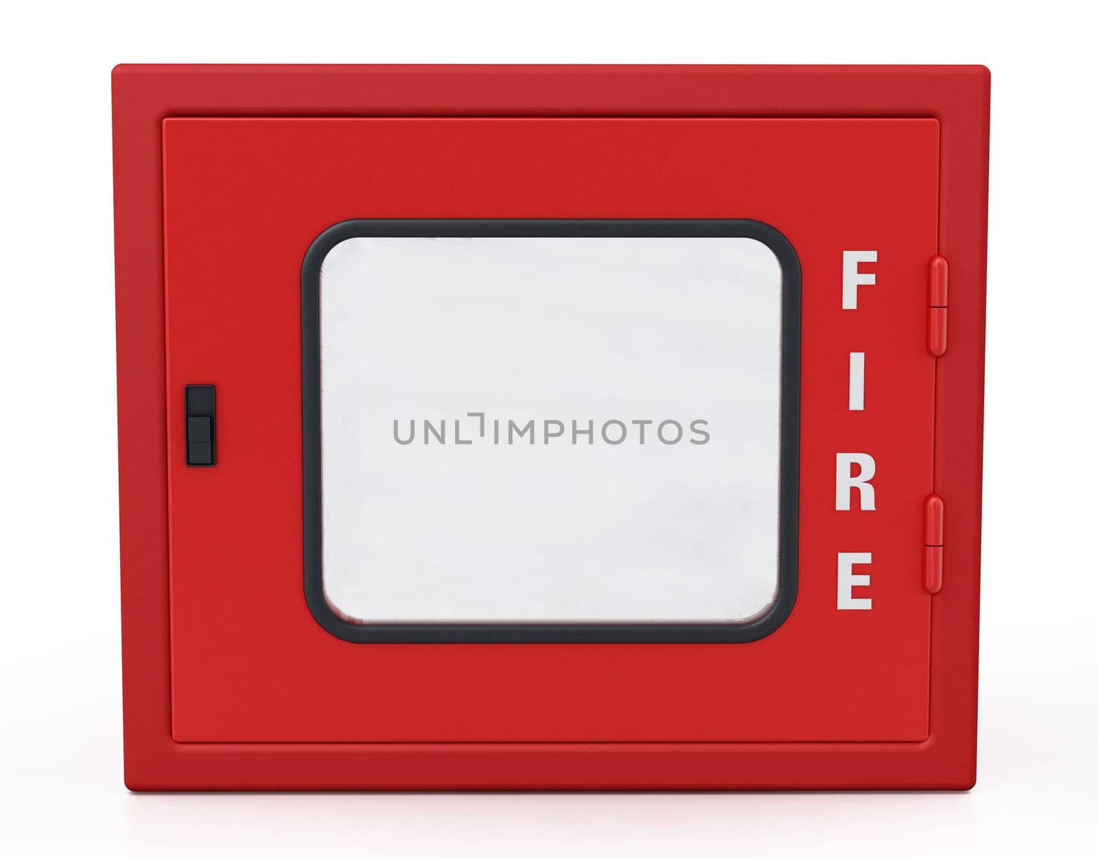 Fire cabinet isolated on white background. 3D illustration.