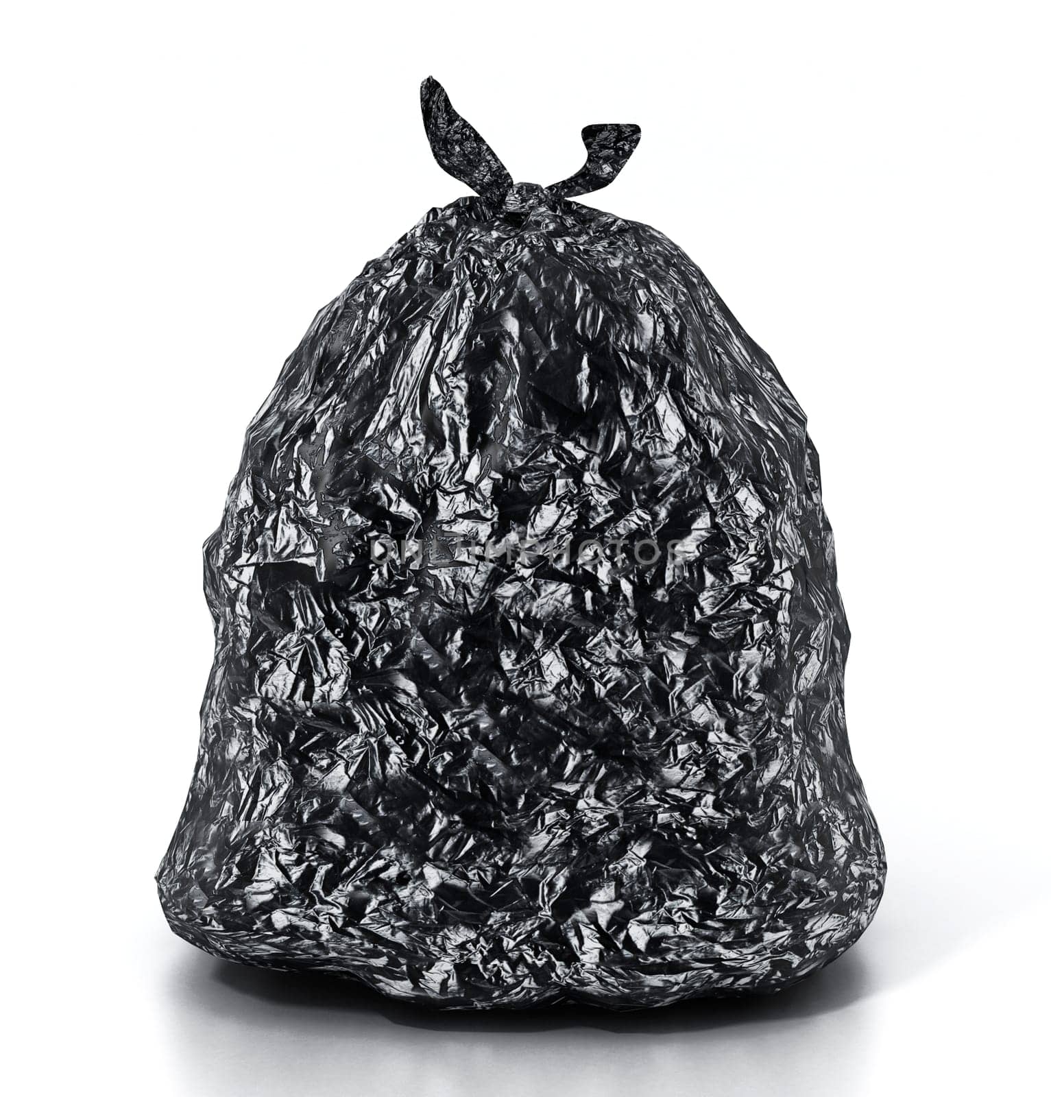 Trash bag isolated on white background. 3D illustration.