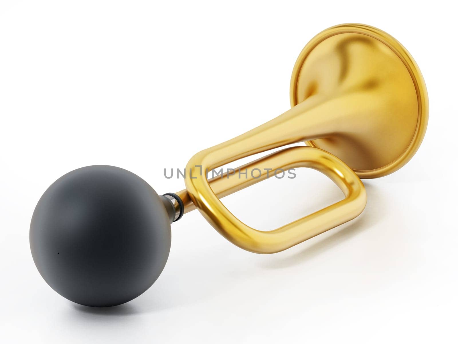 Bicycle horn isolated on white background. 3D illustration.