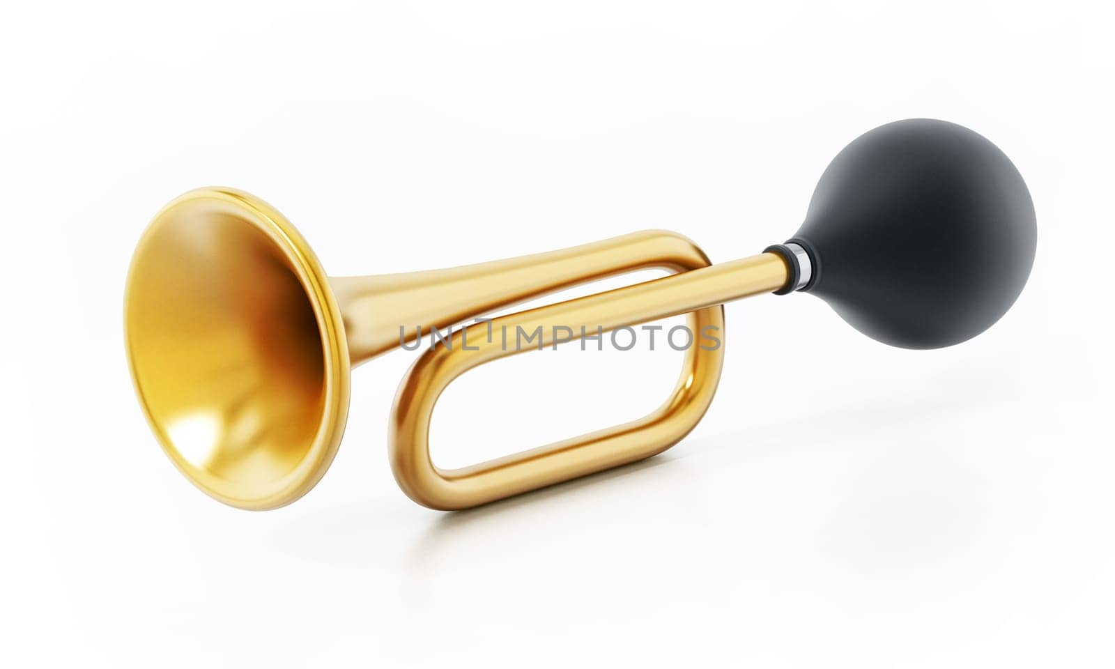 Bicycle horn isolated on white background. 3D illustration.