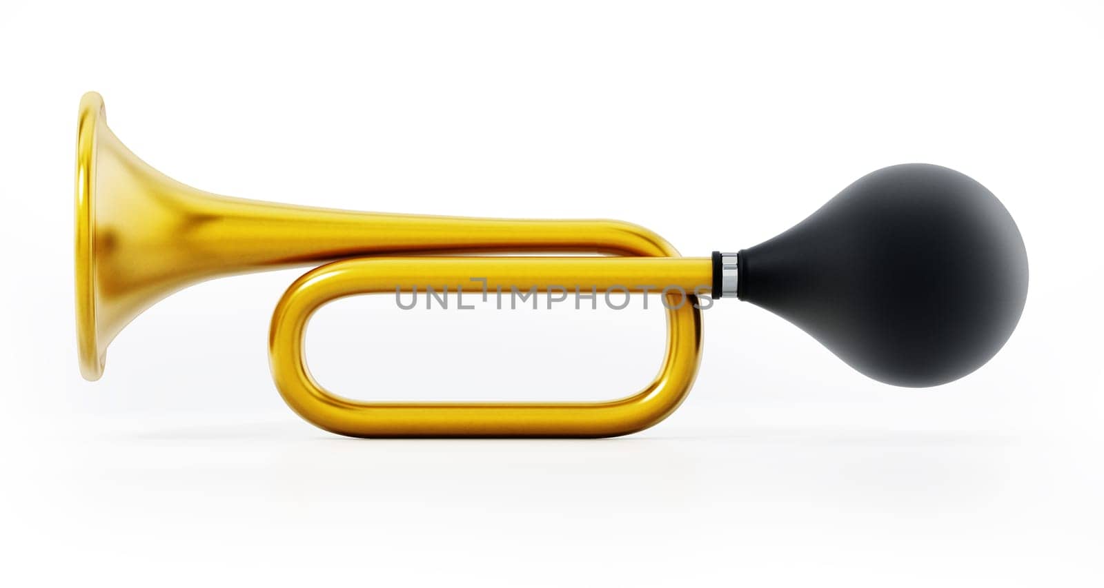 Bicycle horn isolated on white background. 3D illustration.