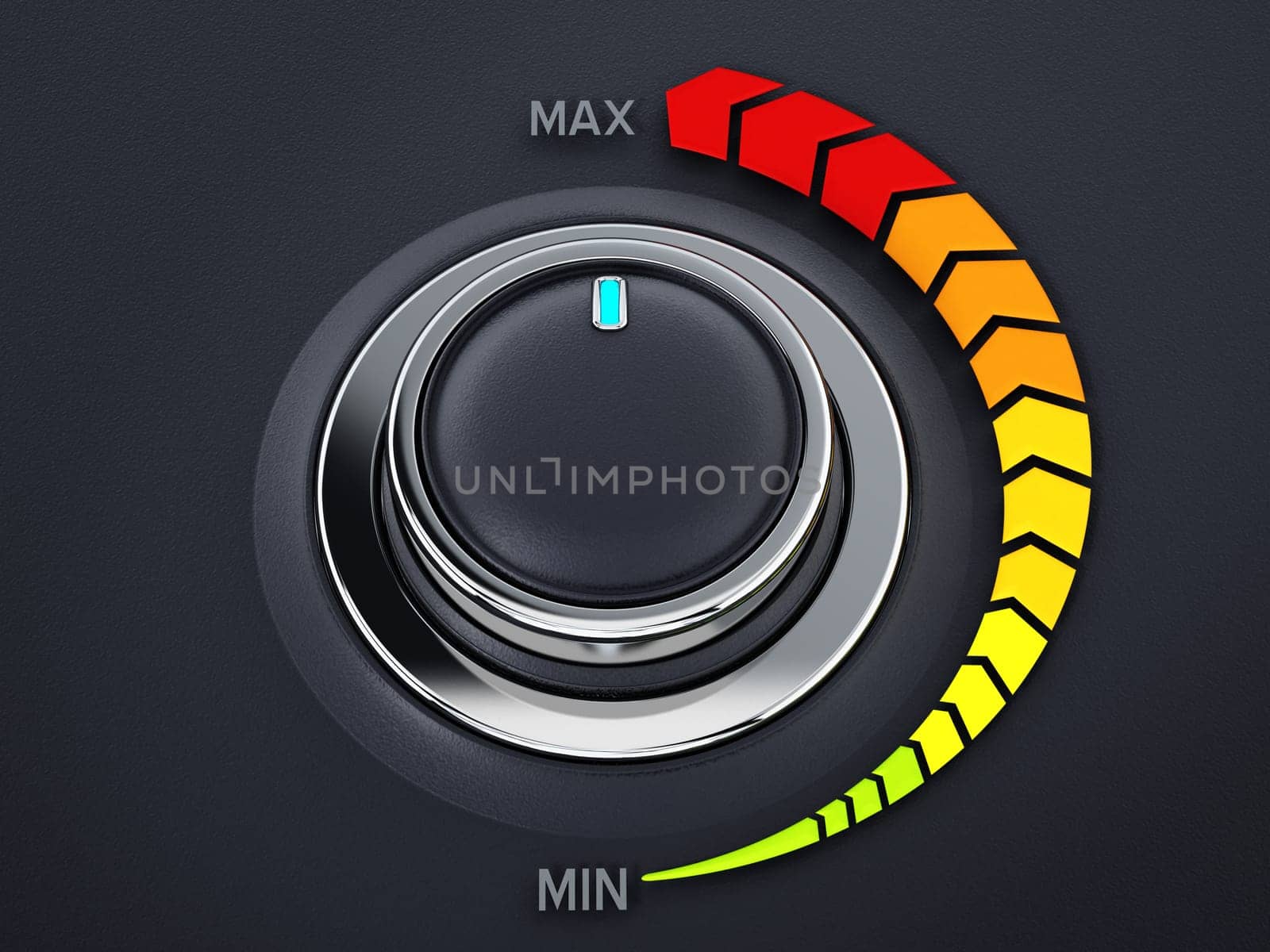 Vintage style control knob dial. 3D illustration.