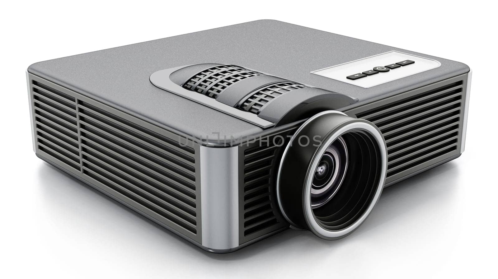 Generic projector isolated on white background. 3D illustration.