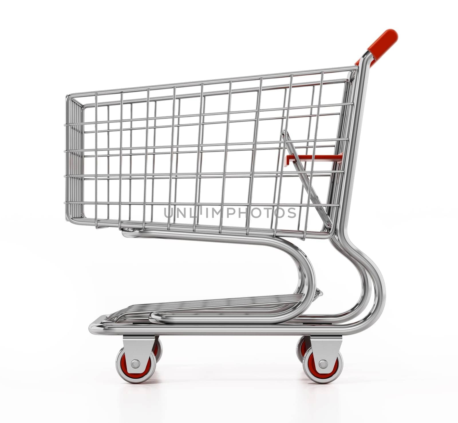 Shopping cart isolated on white background. 3D illustration.