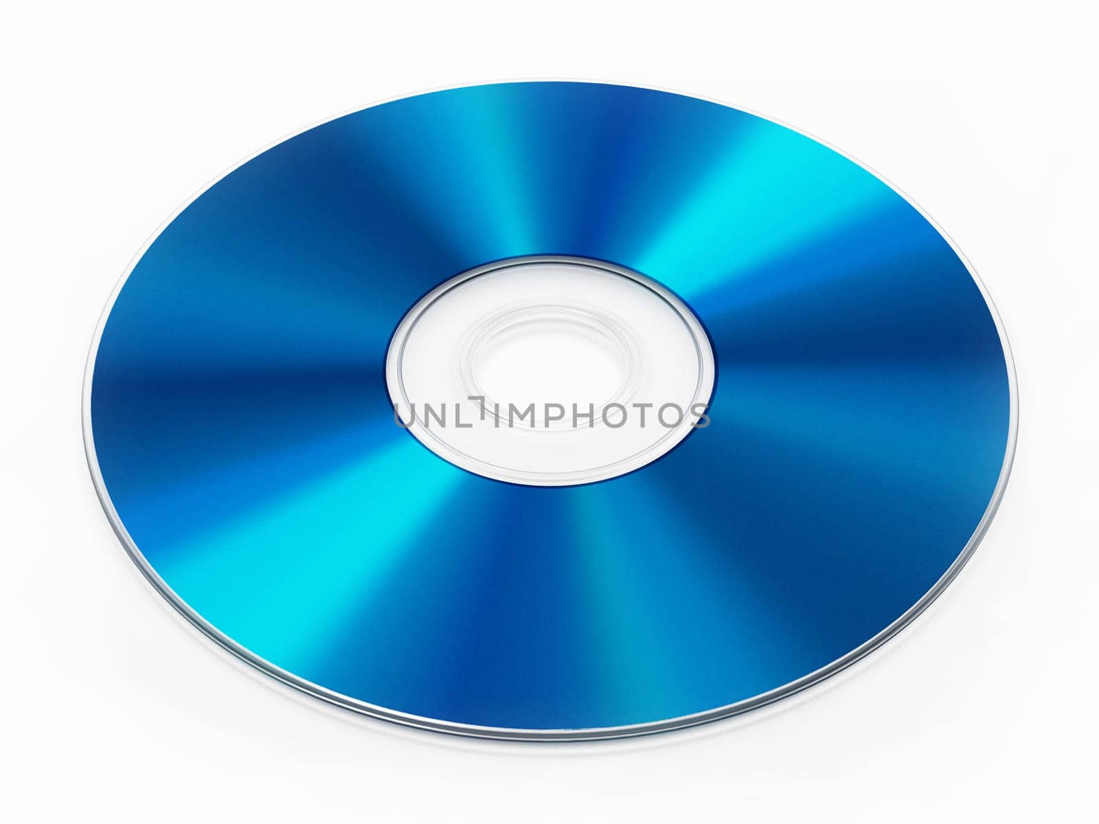 Blu-ray disc isolated on white background. 3D illustration.