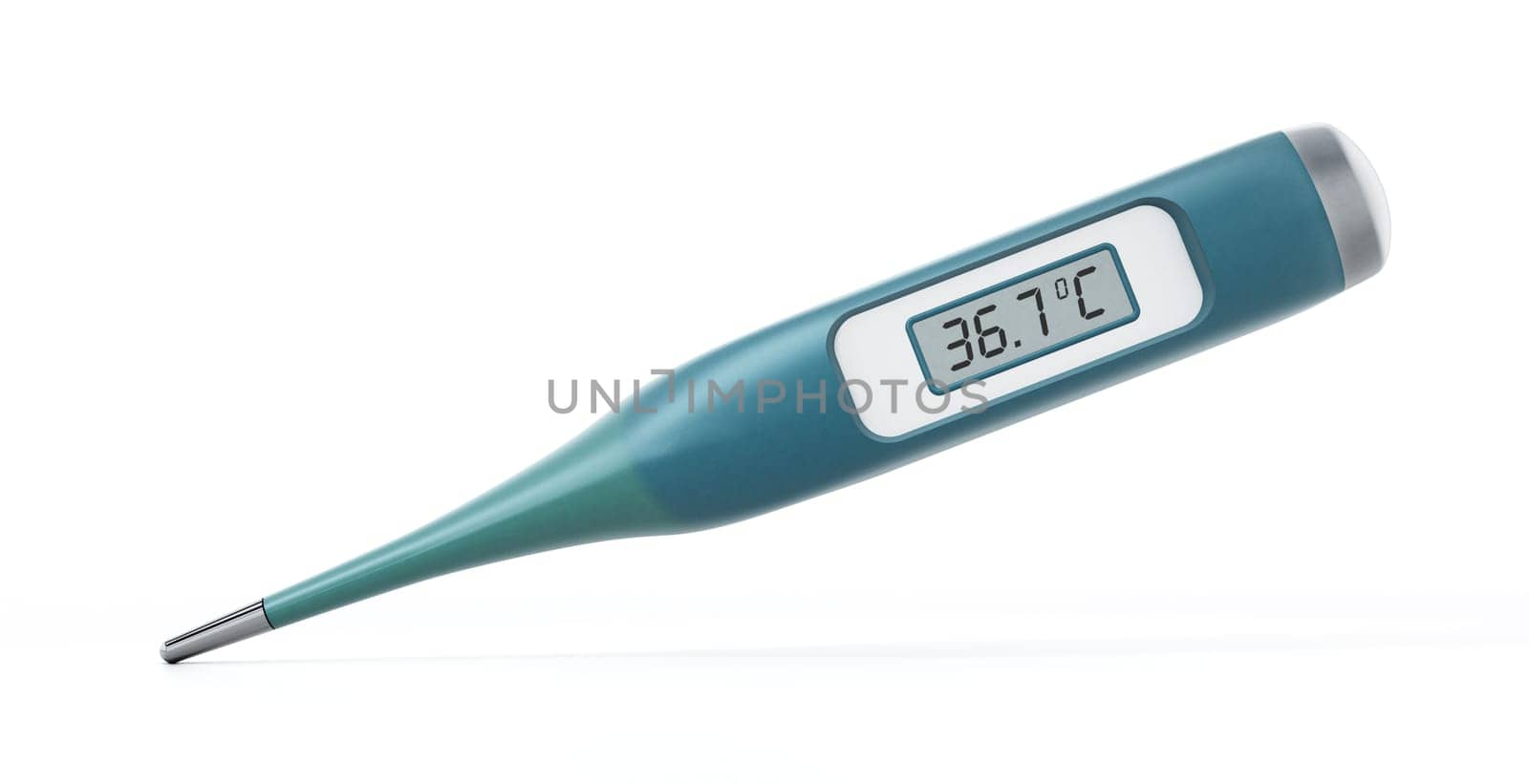 Digital thermometer isolated on white background. 3D illustration.