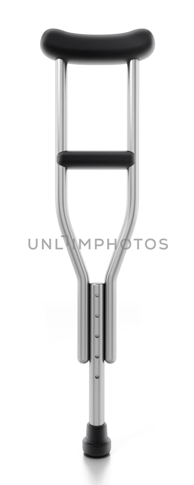 Crutch isolated on white background. 3D illustration.