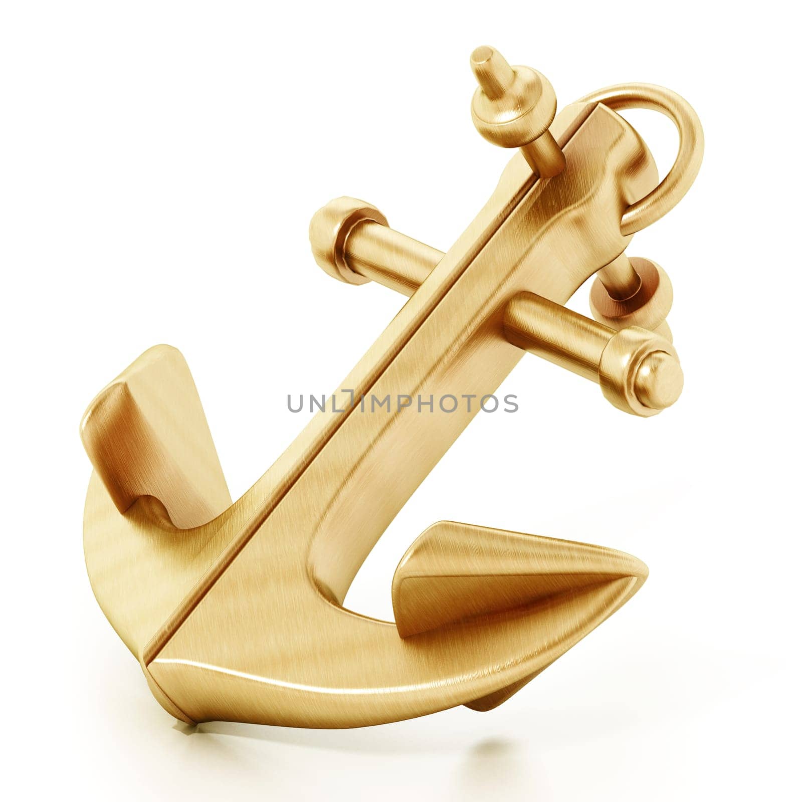 Anchor isolated on white background. 3D illustration.