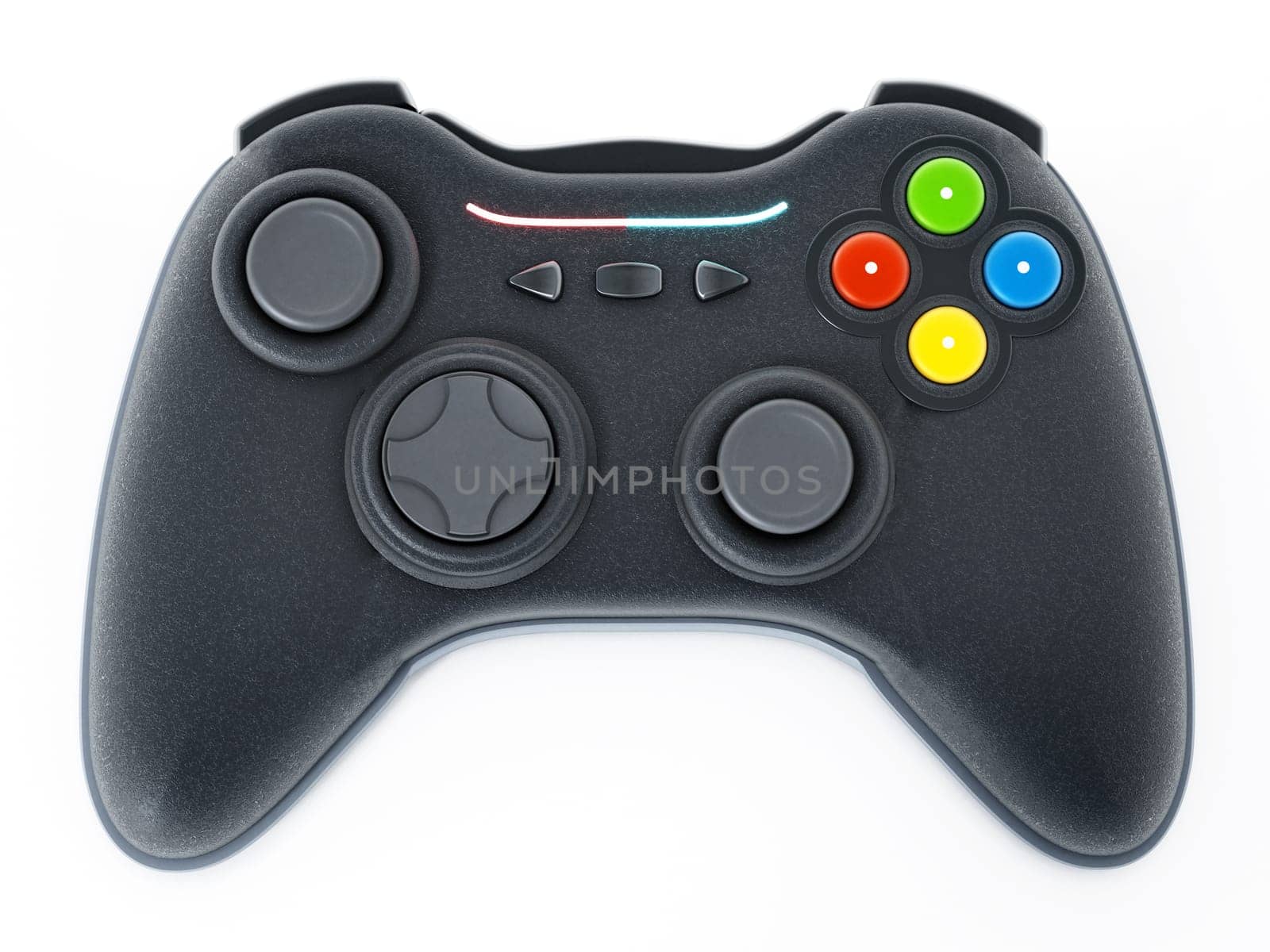 Generic game controller isolated on white background. 3D illustration.