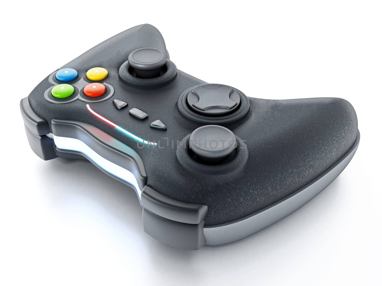 Generic game controller isolated on white background. 3D illustration.