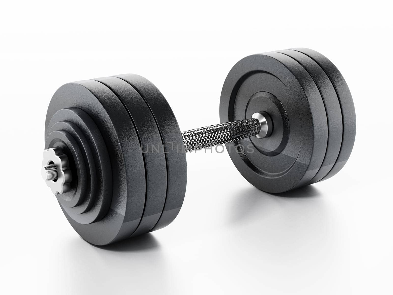Dumbell isolated on white background. 3D illustration.