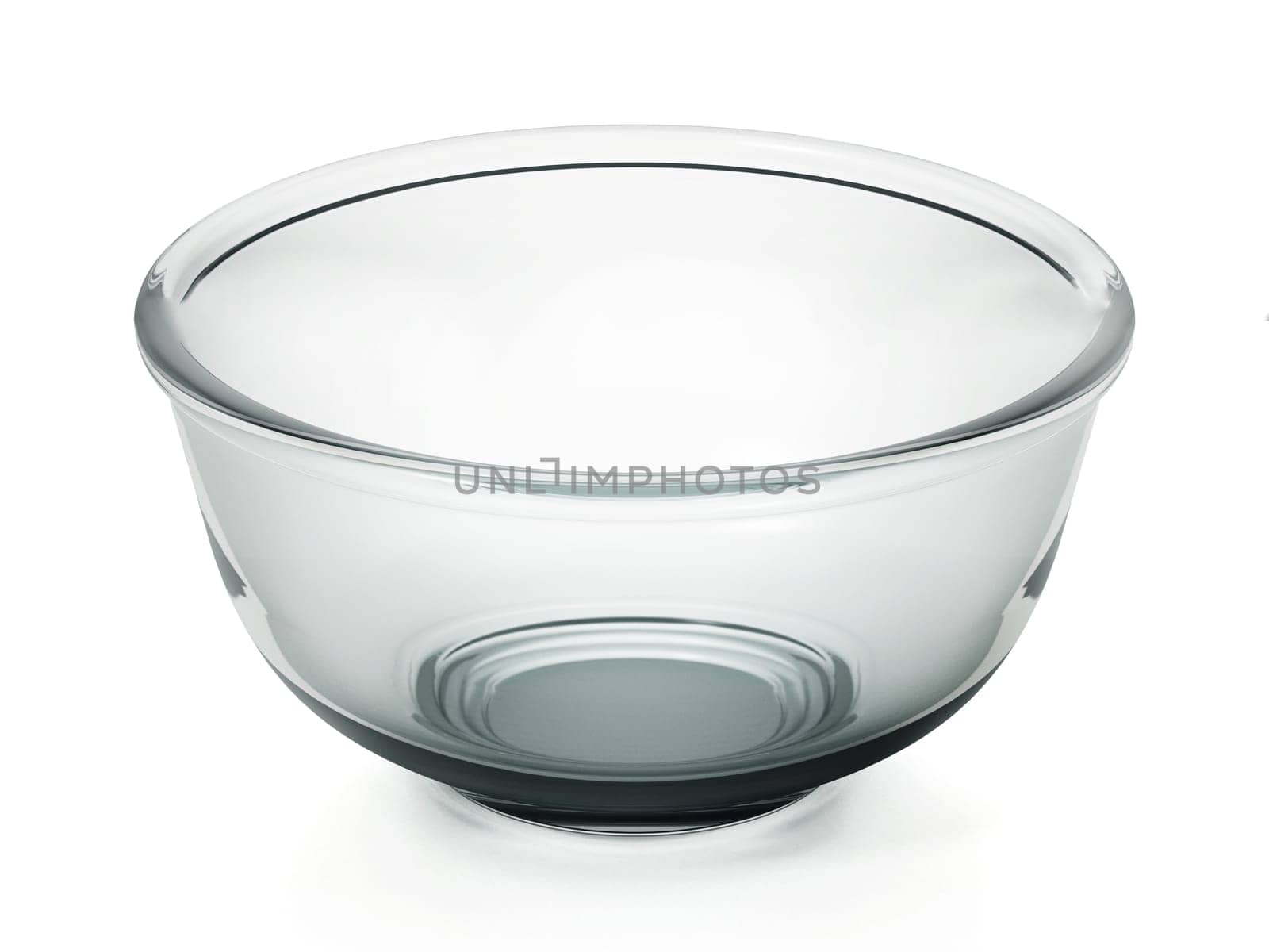Glass bowl isolated on white background. 3D illustration.