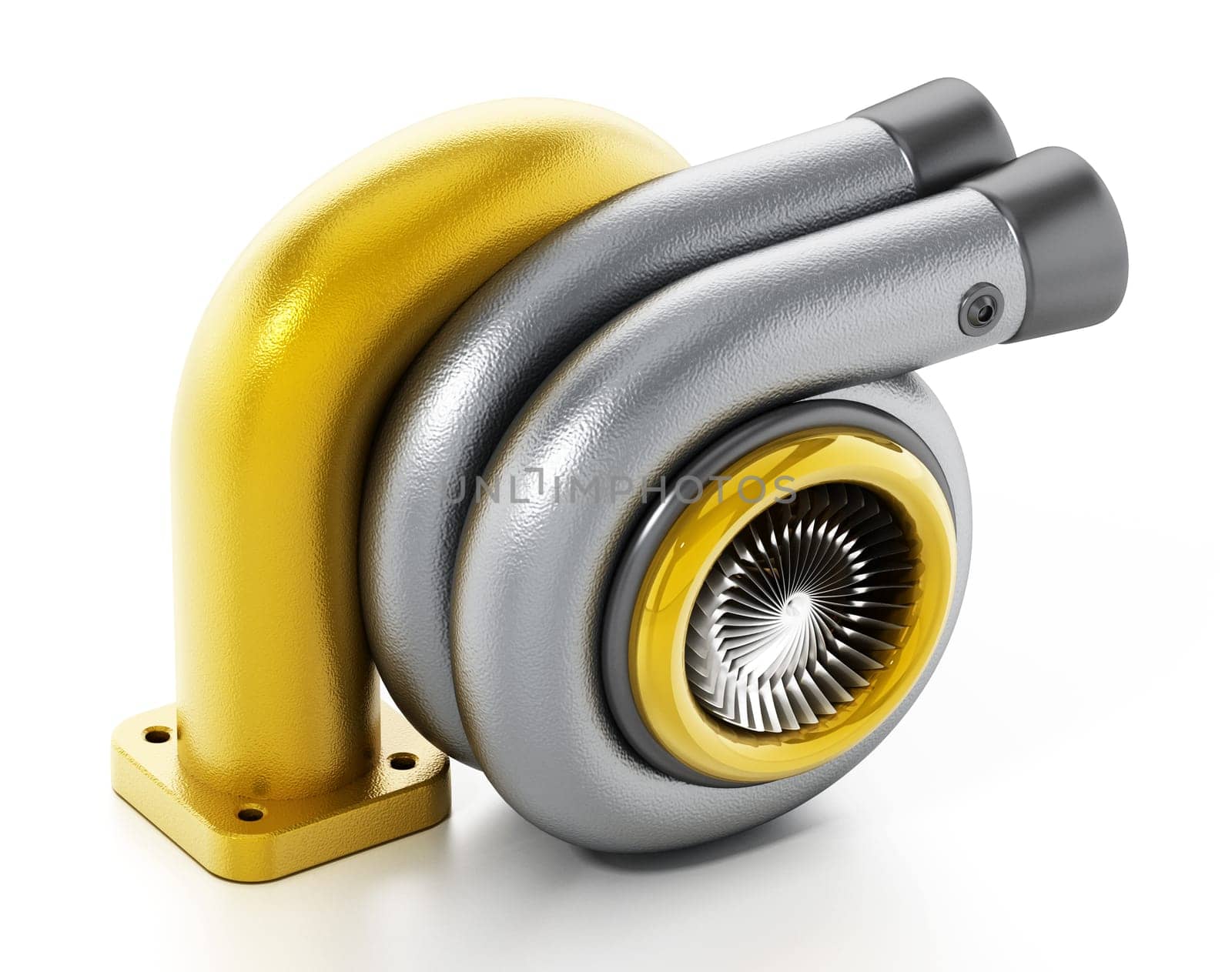 Car turbo isolated on white background. 3D illustration.