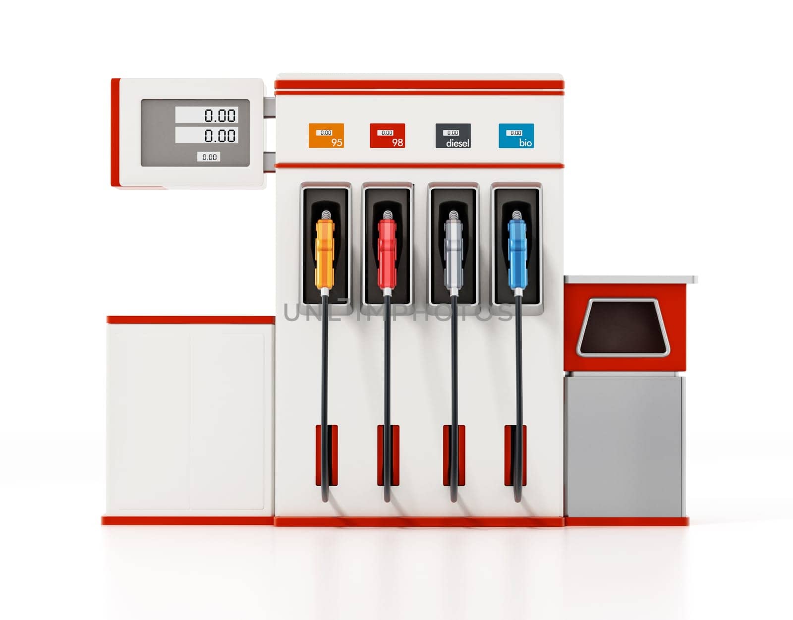 Modern fuel pump isolated on white background. 3D illustration.