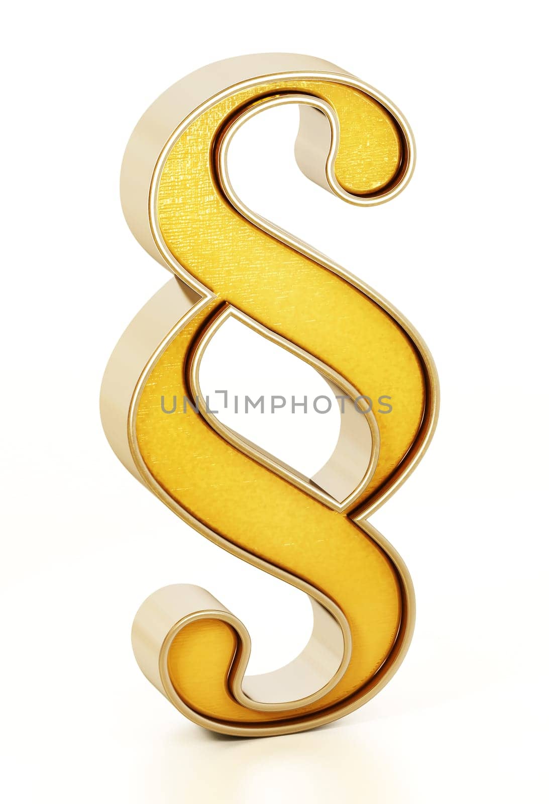 Paragraph symbol isolated on white background. 3D illustration.