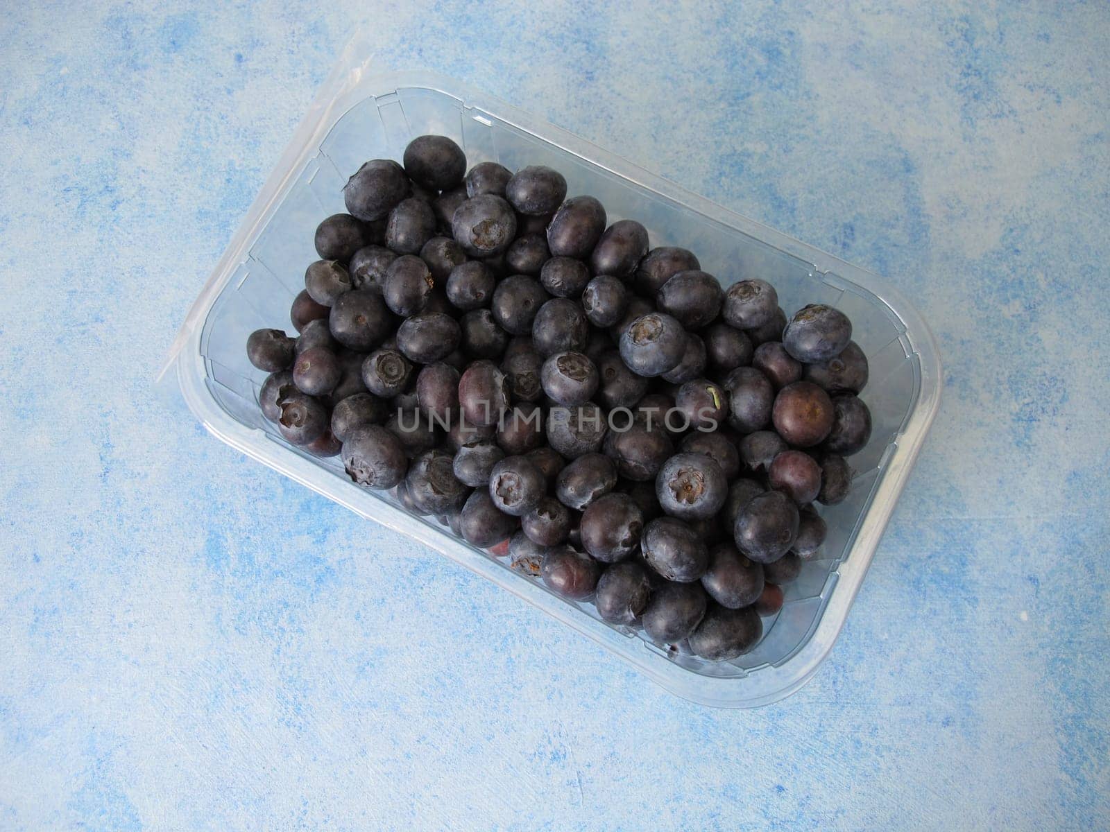 Blueberries in a plastic package
