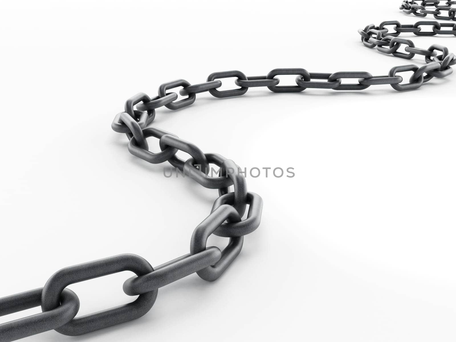 Metal chain isolated on white background. 3D illustration.