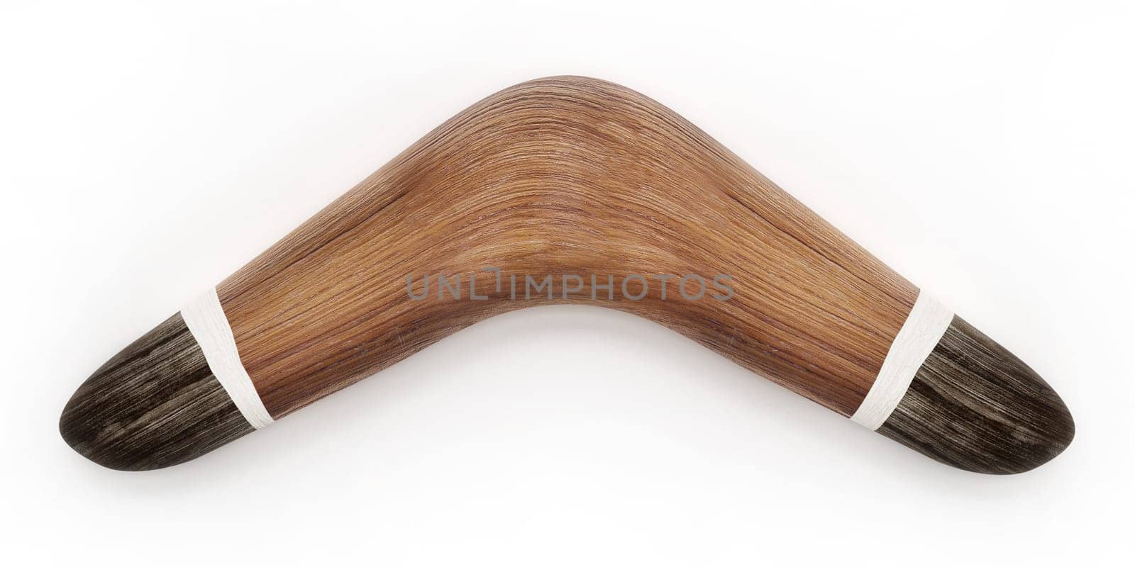 Boomerang isolated on white background. 3D illustration.