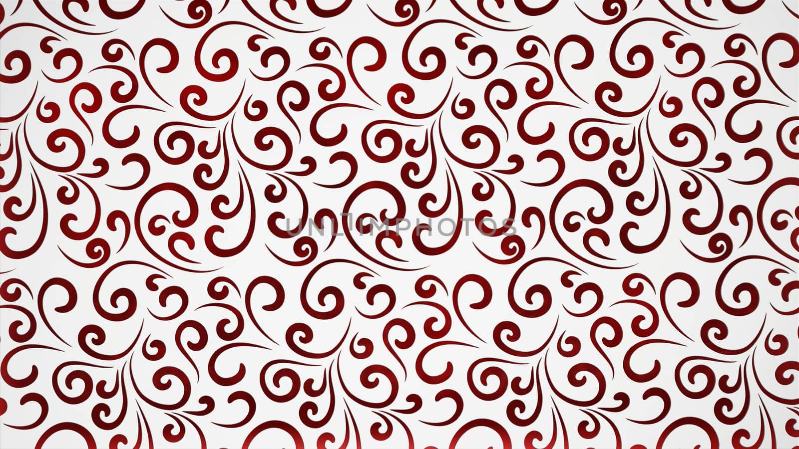 Abstract red and white floral background. 3D illustration.