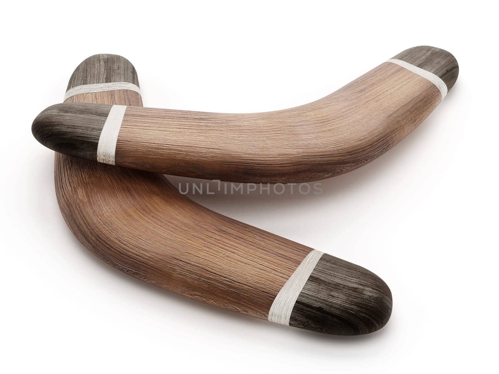 Boomerang isolated on white background. 3D illustration.