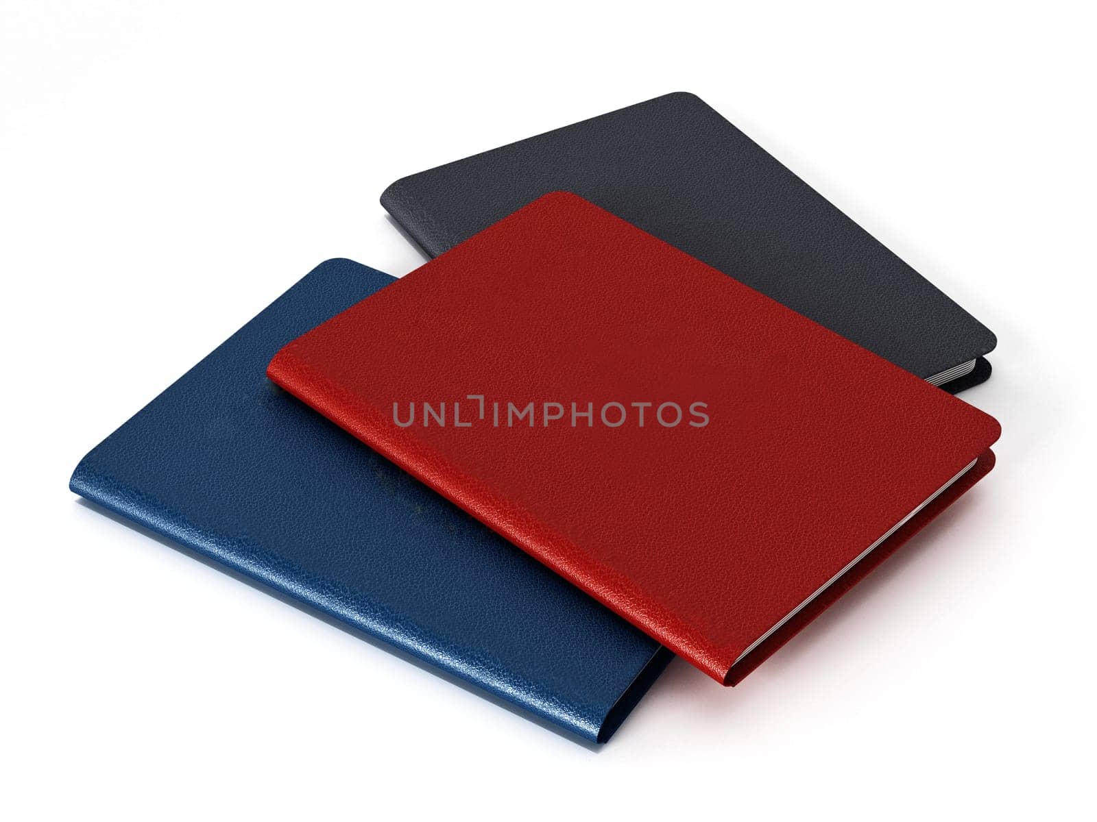 Passports isolated on white background. 3D illustration.