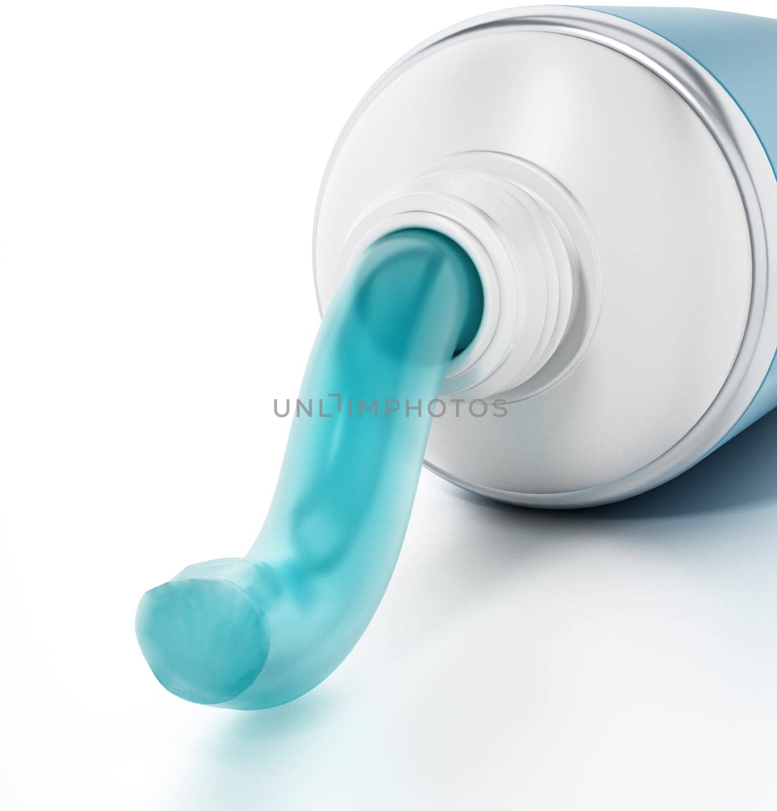 Toothpaste coming out of tube. 3D illustrationToothpaste coming out of tube. 3D illustration.