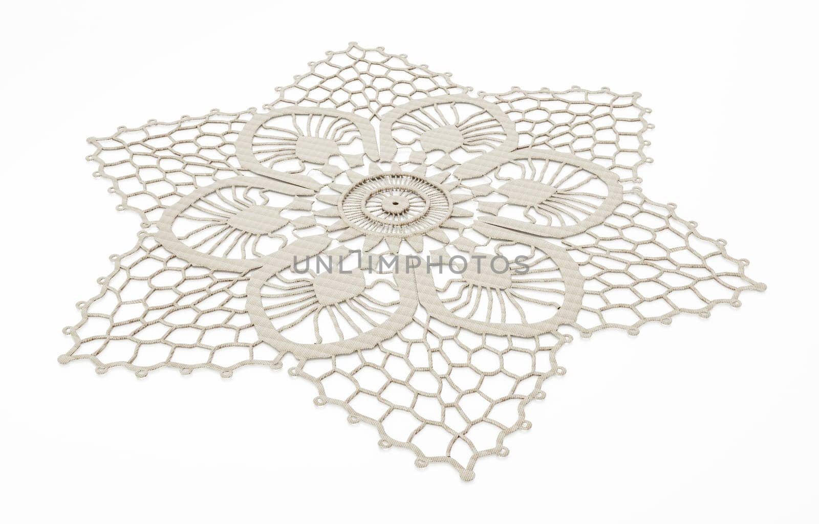 Lace isolated on white background. 3D illustration.